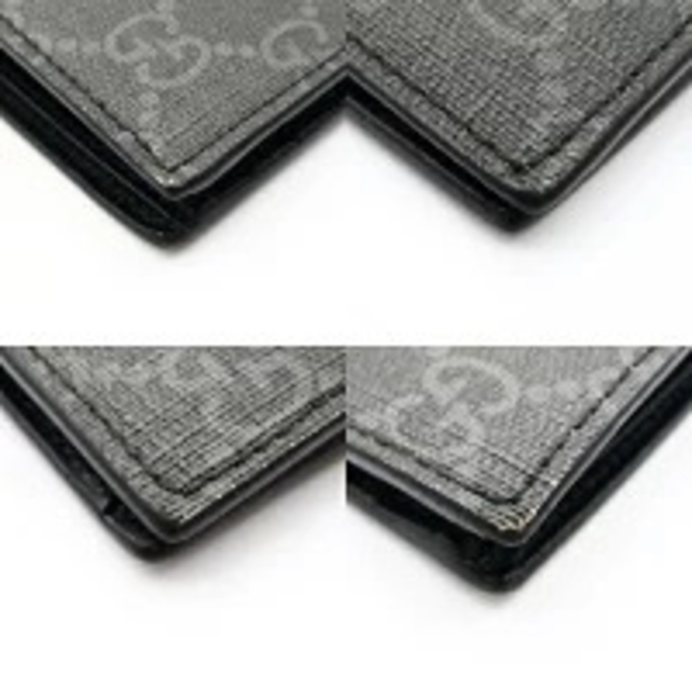 Gucci Bi fold Wallet Snake GG Supreme Black Gray h - Picture 9 of 11